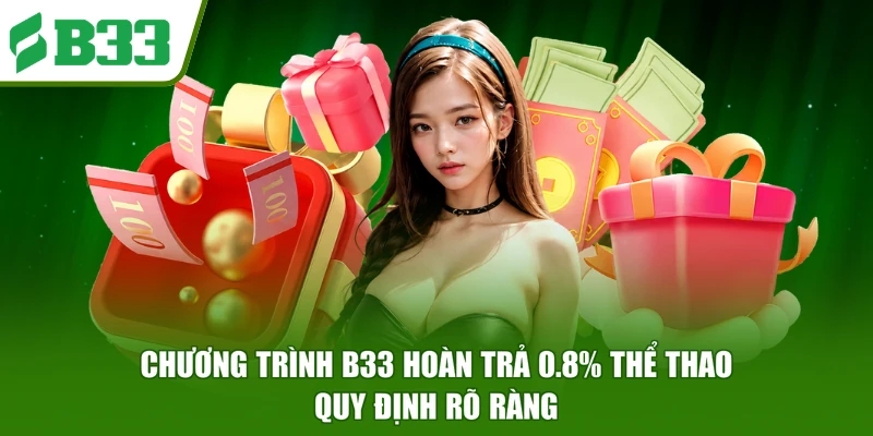 Chương trình B33 hoàn trả 0.8% thể thao quy định rõ ràng