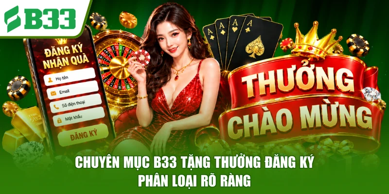 Chuyên mục B33 tặng thưởng đăng ký phân loại rõ ràng