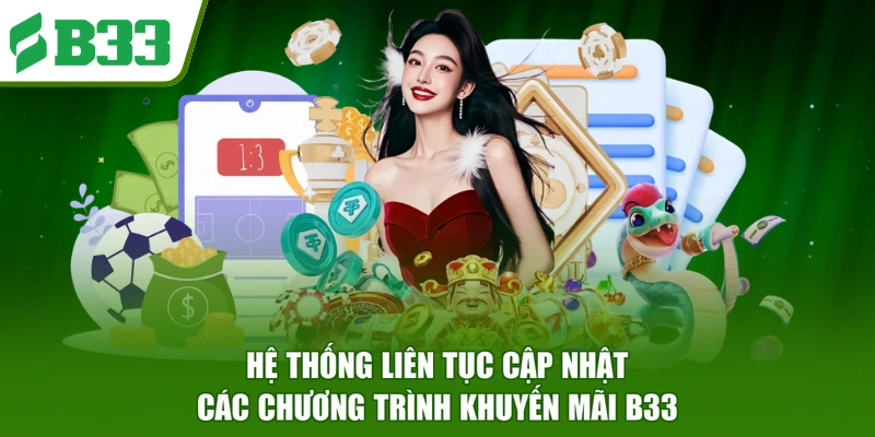 Hệ thống liên tục cập nhật các chương trình khuyến mãi B33