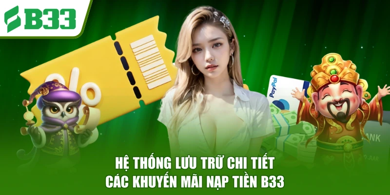 Hệ thống lưu trữ chi tiết các khuyến mãi nạp tiền B33