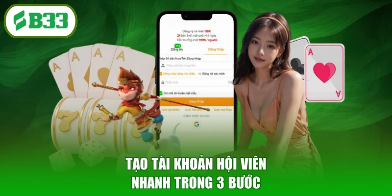 Tạo tài khoản hội viên nhanh trong 3 bước